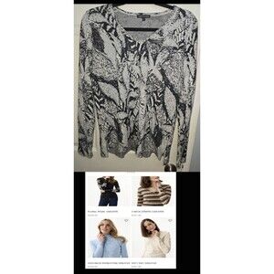 Leo & Ugo Sweater Knit Paris Tiger sparkle  Soft V-neck Fairy women S 4 $321
